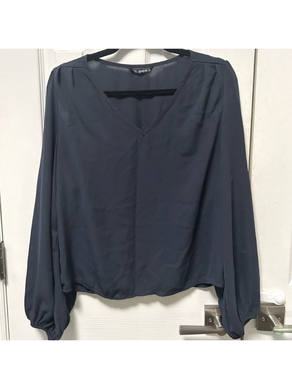 Navy Blue Long Sleeve Blouse